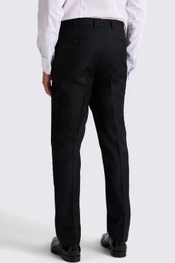 Italian Tailored Fit Black Twill Trousers