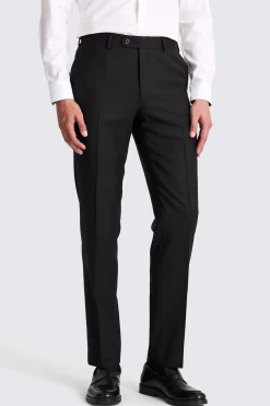 Italian Tailored Fit Black Twill Trousers