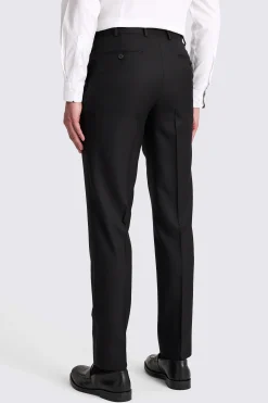 Italian Tailored Fit Black Twill Trousers