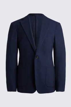 Italian Tailored Fit Blue Wool Jacket