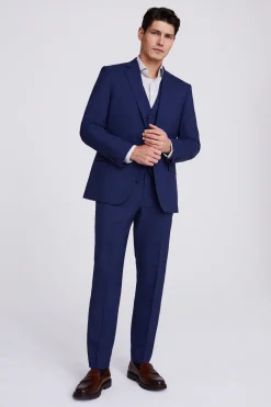 Italian Tailored Fit Blue Check Suit