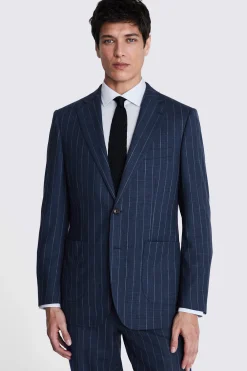 Italian Tailored Fit Blue Stripe Suit