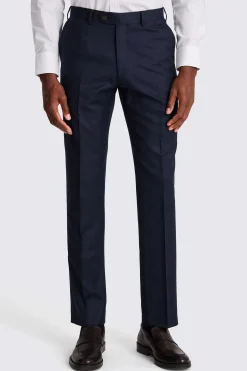 Italian Tailored Fit Blue Plain Trousers