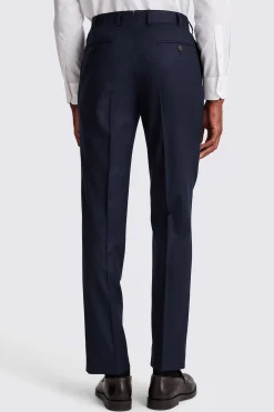 Italian Tailored Fit Blue Plain Trousers