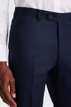Italian Tailored Fit Blue Plain Trousers