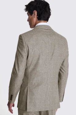 Italian Tailored Fit Brown Check Suit