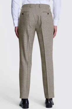 Italian Tailored Fit Brown Check Trousers