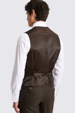 Italian Tailored Fit Brown Waistcoat