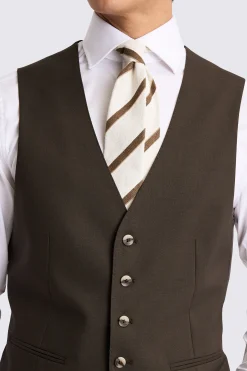 Italian Tailored Fit Brown Waistcoat