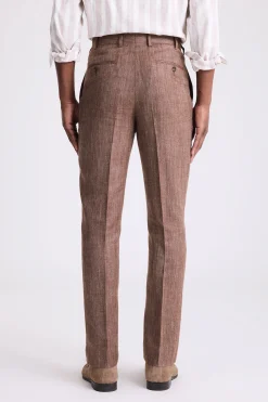 Italian Tailored Fit Cerise Herringbone Trousers