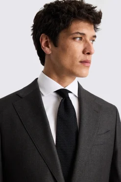 Italian Tailored Fit Charcoal Twill Suit