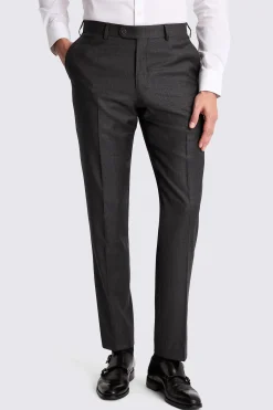 Italian Tailored Fit Charcoal Twill Trousers