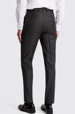 Italian Tailored Fit Charcoal Twill Trousers
