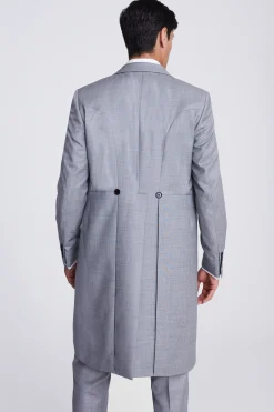 Italian Tailored Fit Grey Sharkskin Morning Jacket