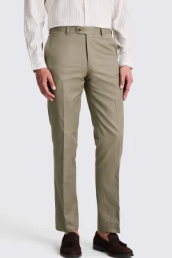 Italian Tailored Fit Khaki Cotton Trousers