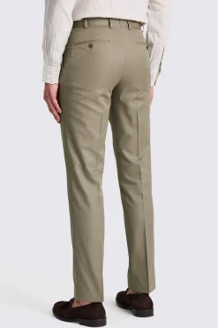 Italian Tailored Fit Khaki Cotton Trousers
