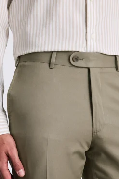 Italian Tailored Fit Khaki Cotton Trousers