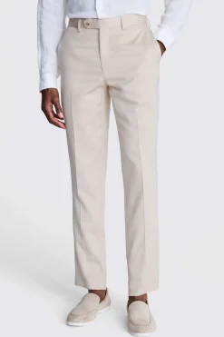 Italian Tailored Fit Light Camel Silk Trousers