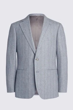 Italian Tailored Fit Light Blue Stripe Suit