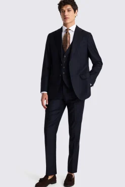 Italian Tailored Fit Navy Twill Suit