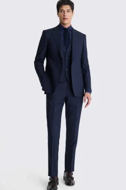 Italian Tailored Fit Navy Check Suit
