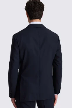 Italian Tailored Fit Navy Hopsack Suit