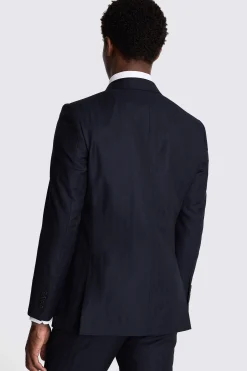 Italian Tailored Fit Navy Herringbone Suit