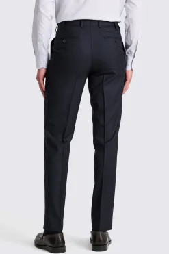 Italian Tailored Fit Navy Twill Trousers