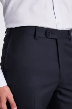 Italian Tailored Fit Navy Twill Trousers