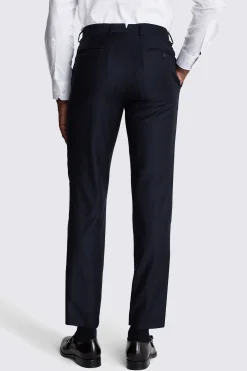 Italian Tailored Fit Navy Herringbone Trousers