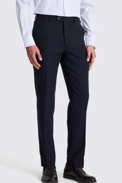 Italian Tailored Fit Navy Hopsack Trousers