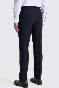 Italian Tailored Fit Navy Hopsack Trousers
