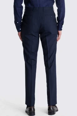 Italian Tailored Fit Navy Check Trousers