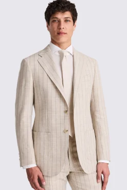 Italian Tailored Fit Neutral Stripe Suit