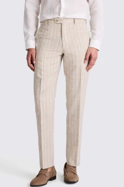 Italian Tailored Fit Neutral Stripe Trousers