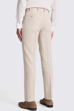 Italian Tailored Fit Neutral Stripe Trousers