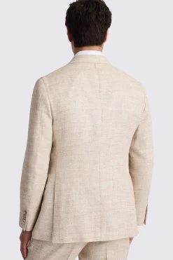 Italian Tailored Fit Oatmeal Herringbone Suit