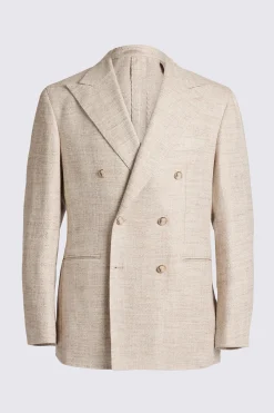 Italian Tailored Fit Oatmeal Herringbone Suit