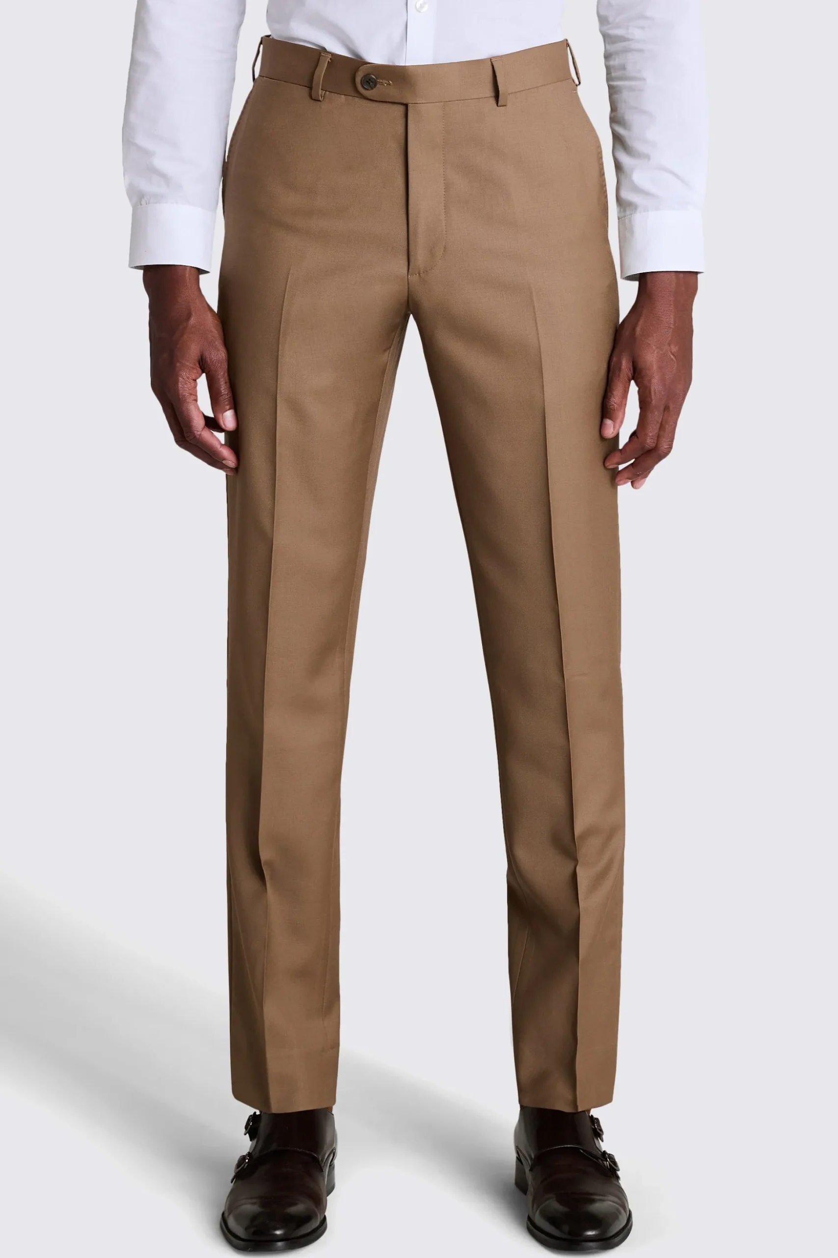 Italian Tailored Fit Rust Twill Trousers