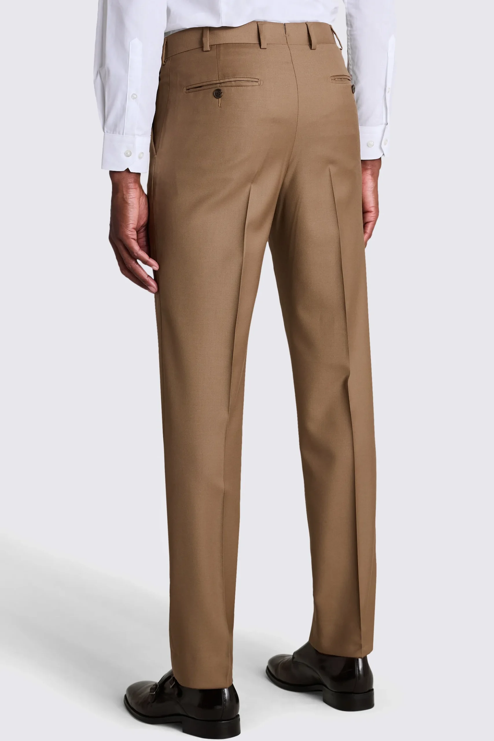Italian Tailored Fit Rust Twill Trousers