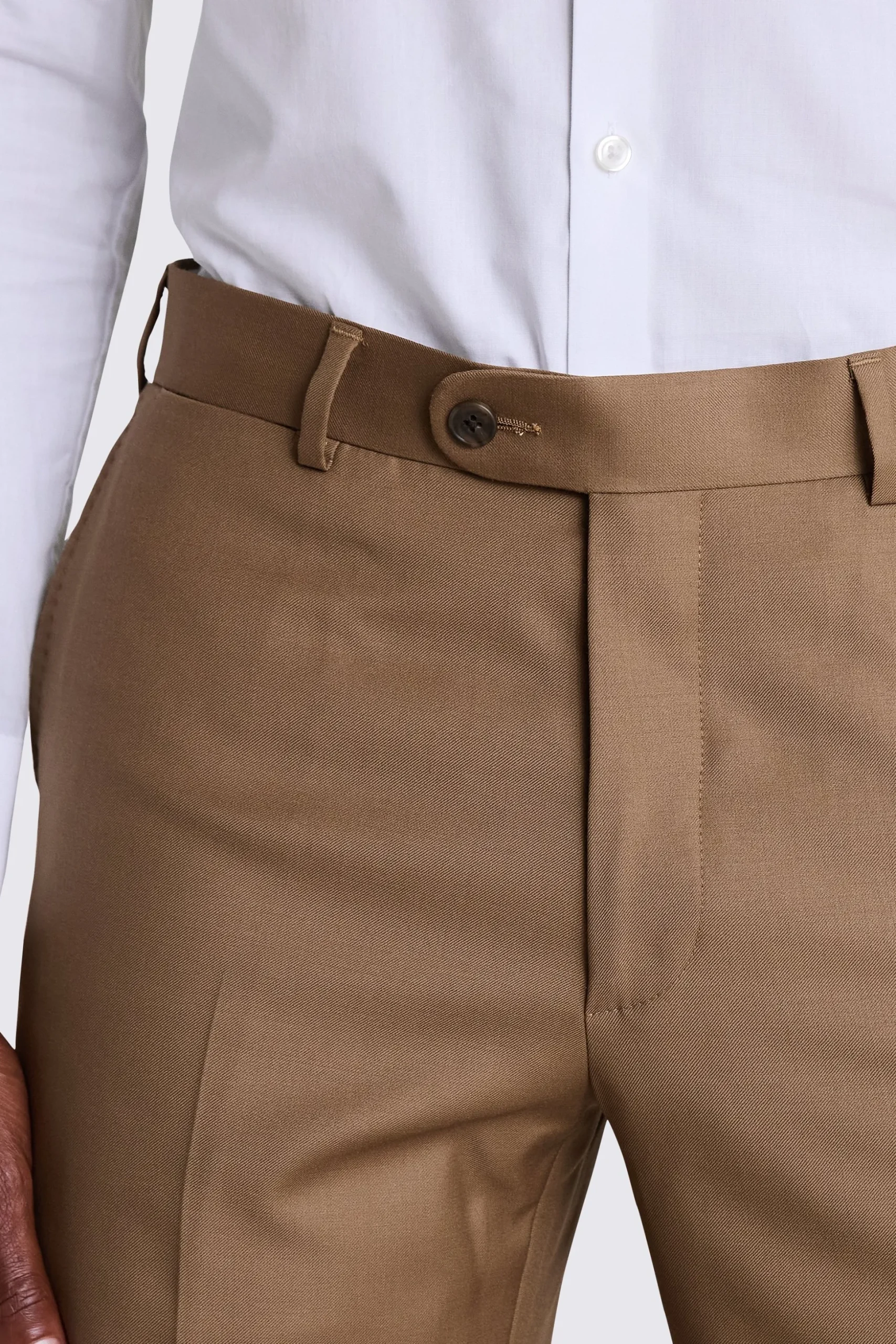 Italian Tailored Fit Rust Twill Trousers