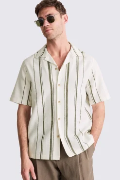 Khaki Cuban Stripe Shirt