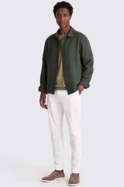 Khaki Knit Striped Overshirt