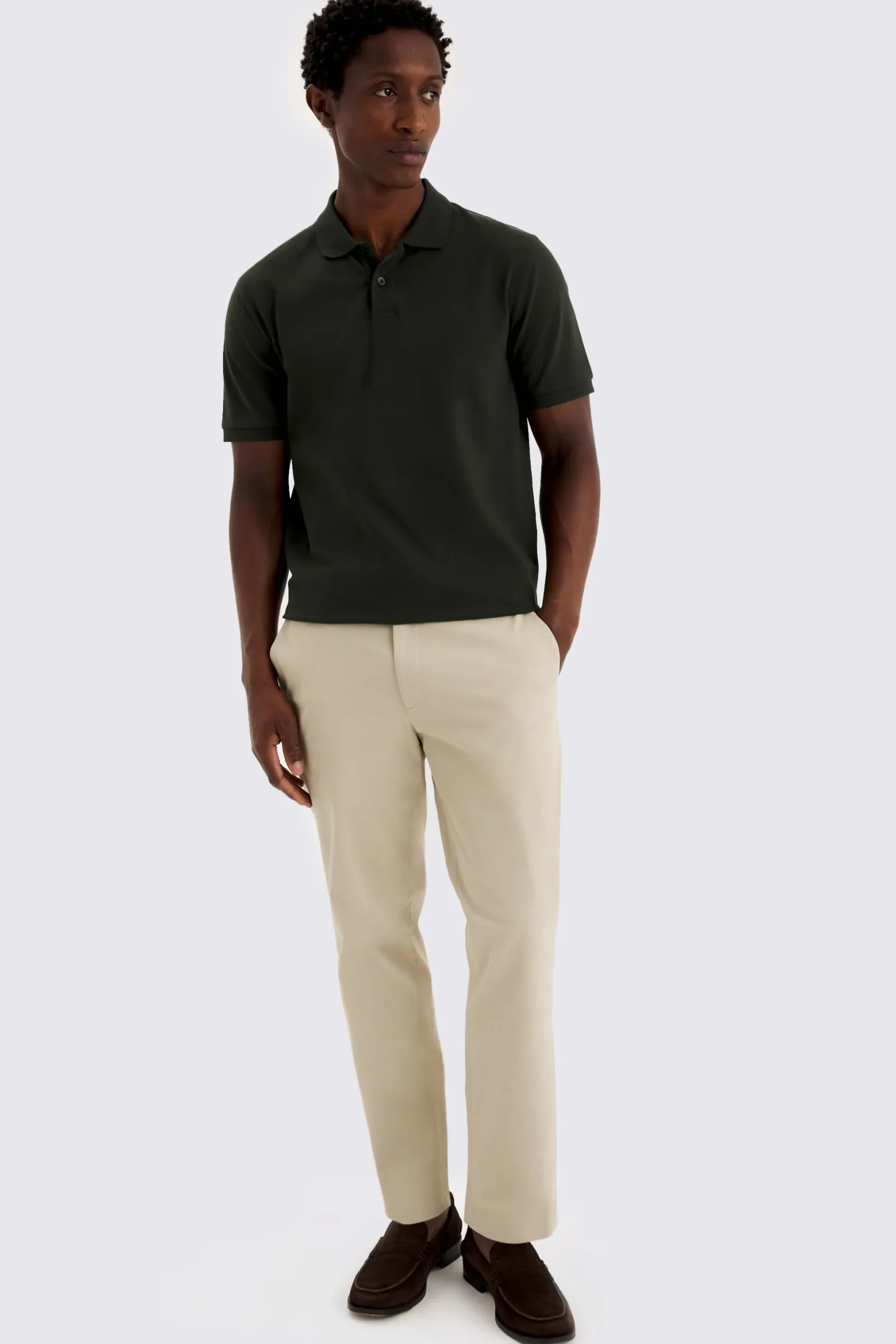 Khaki Piqué Polo Shirt
