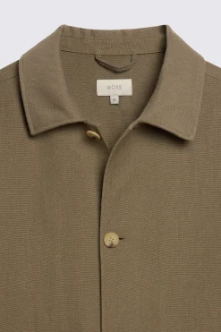 Khaki Wool Linen Shacket