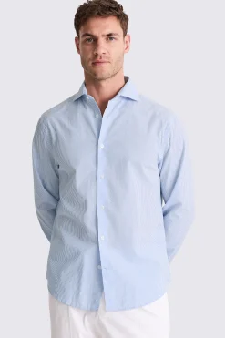 Light Blue Seersucker Stripe Shirt
