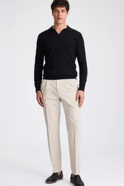 Light Camel Pleated Trousers