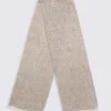 Light Taupe Textured Linen Blend Scarf
