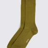 Lime Green Fine Ribbed Socks