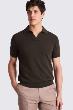 Linen Blend Brown Skipper Polo